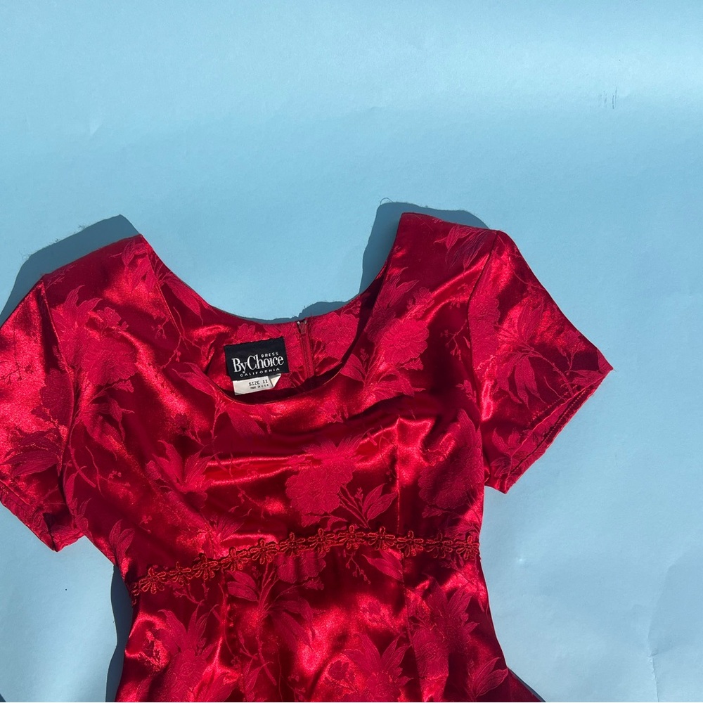 Vintage red brocade dress - Picture 5 of 7